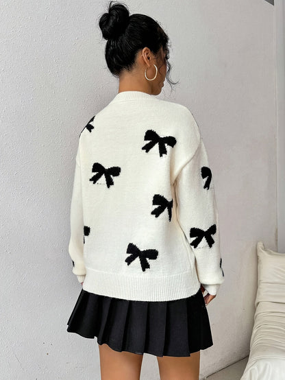 LUNORT | KNITTED JUMPER WITH BOWS